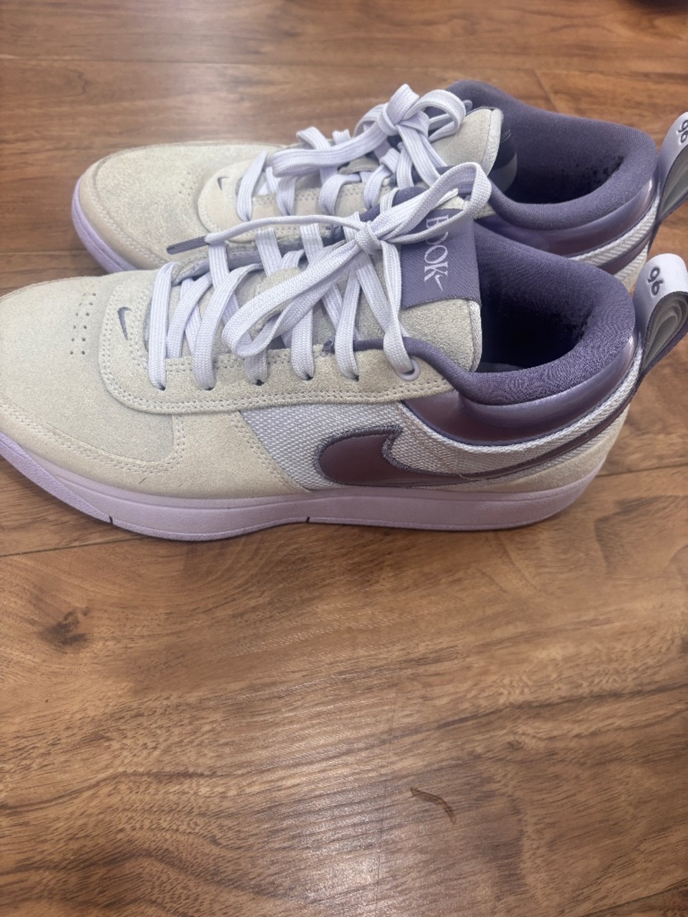 Nike Book 1 Barely Grape Sneakers Men 10 Devin Booker Purple Suede Metallic Swoo